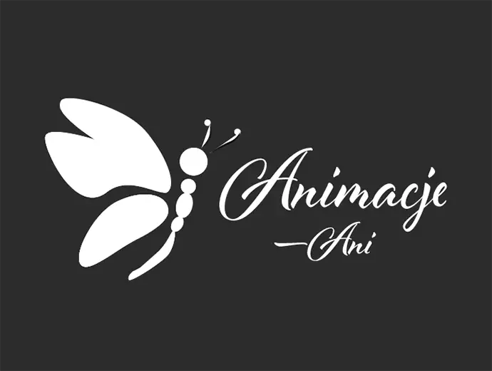 logotyp animacje ani - wersja biała