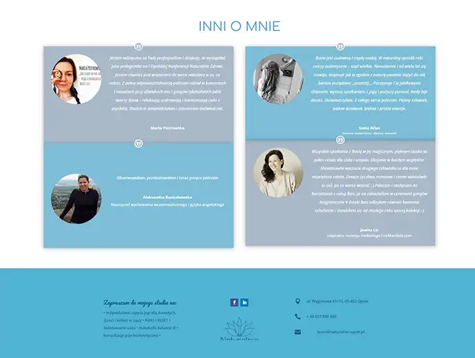 layout strony internetowej naturalnie-opole.pl - sekcja referencje
